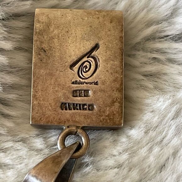 Vintage mexico 925 sterling onyx charm - Picture 5 of 9